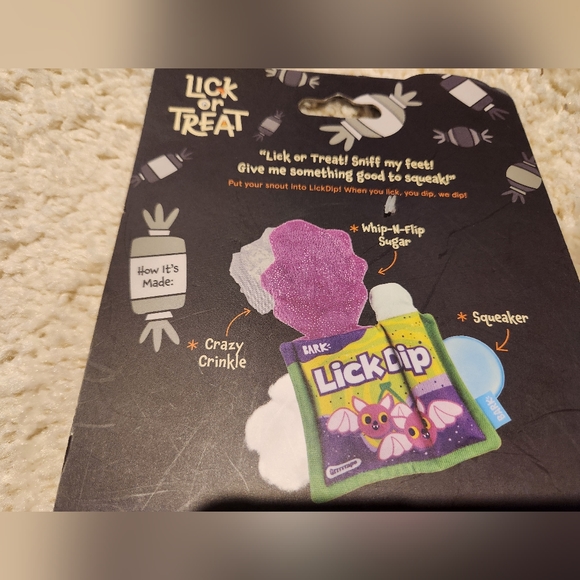 BARK  Lick Dip Candy Halloween Dog Toy Squeaks/Crinkles Size XS-M  NEW - Picture 2 of 5